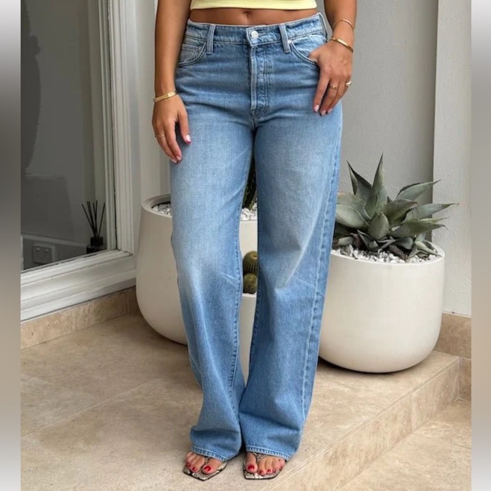 NEW $248 Mother Jeans The Dodger Button Hover Cuff Funk N’ Flair Blue sz 34 - Picture 10 of 11